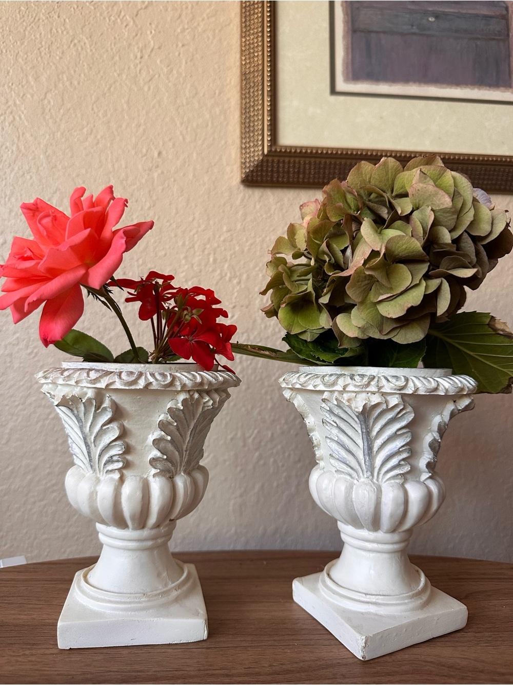 Classic White Decorative Urn Planter Pair - Home Accents